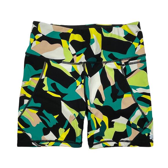 Sweaty Betty Power 6" Biker Shorts Sz S New $78 Green Camo Non-Padded Pockets - Picture 2 of 8